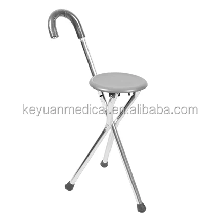 Aluminium Folding Elderly Walking Seat Cane