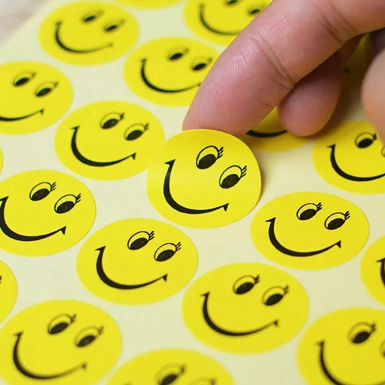 Teacher Round Reward Smiley Stickers for School