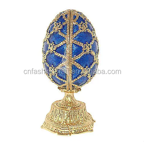 Faberge Egg Style Trinket Box Enameled Jewelry Box Unique Decorative Metal Box Classic Ornaments Gift for Home Decor