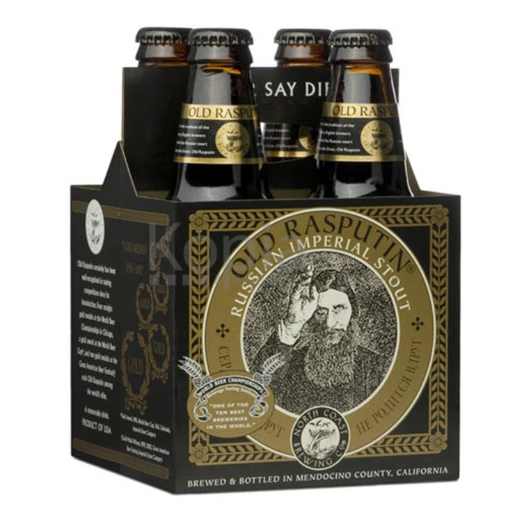 Custom Printed Portable Beer Bottle Glasses Wine Box Corrugated Cardboard Paper Wine Packaging Box Bulk Cheap Six Pack Beer Box