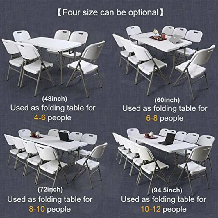 outdoor furniture 6ft Plastic banquet folding table and chairs