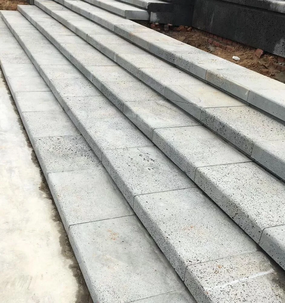 China Volcano Stone Bullnose Swimming Pool Edge Stone