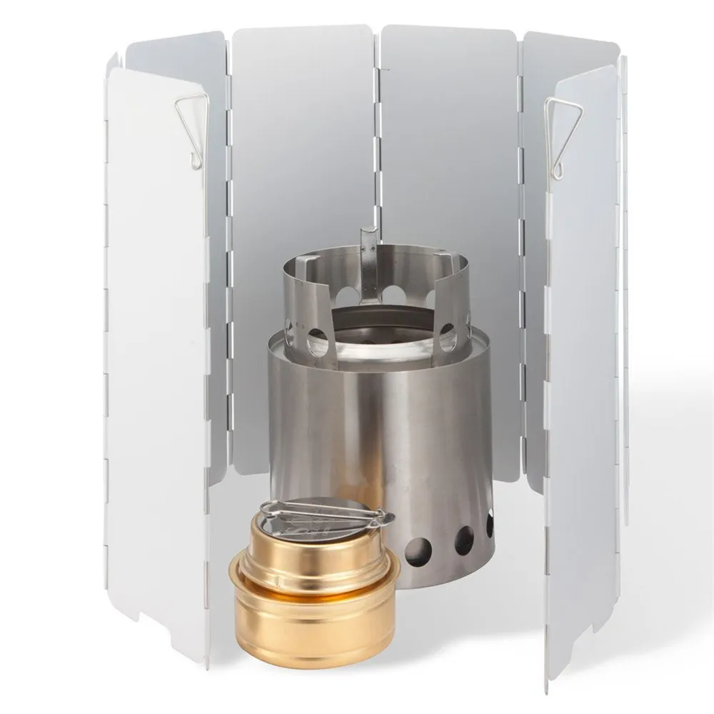 Outdoor Camping Portable Alcohol Burner / Great Wood Burning Ultralight Stove With Aluminum Windscreen for Camping / Backpack