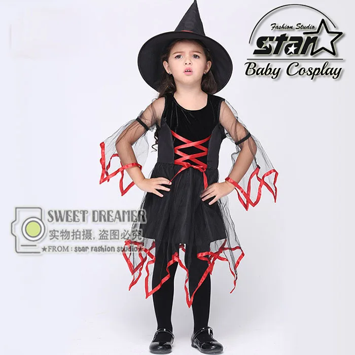 font b Children b font Halloween Cosplay Party Witch Performance Costume font b Fancy b