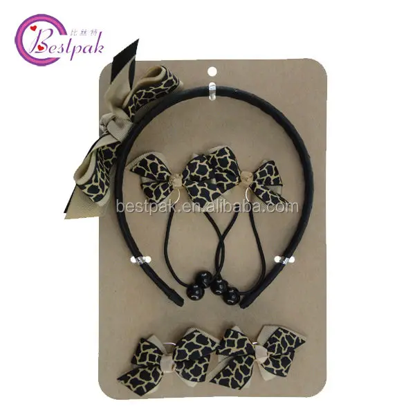 animal grain printing ribbon bow hair accessories