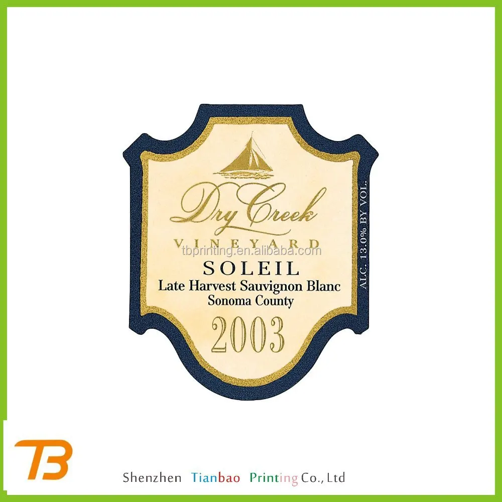Luxury New Design decorative wine labels , wine label printing