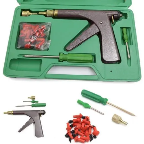 Motorcycle Tire Plugger Tubeless Tyre Wheel Repair Gun Kit Plug Rubber Spiffy