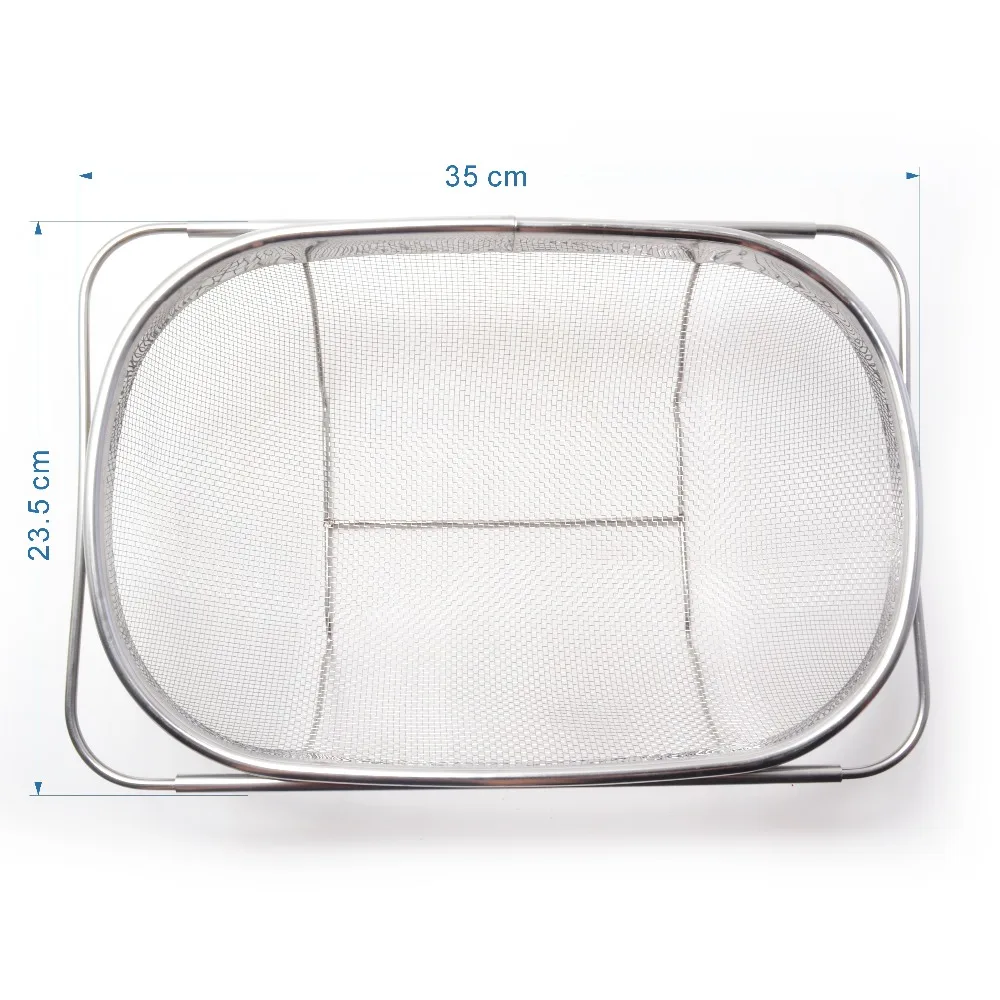 High quality kitchen Colander Stainless Steel Strainer Over-the-sink (Oval), Stainless Steel Fine Mesh Expandable KF510027