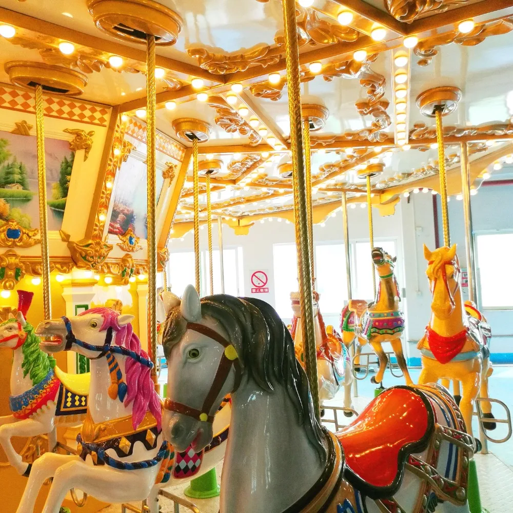 luxury happy merry to go round horse 30 years experienced factory manufacture amusement ride romantic double layer carousel
