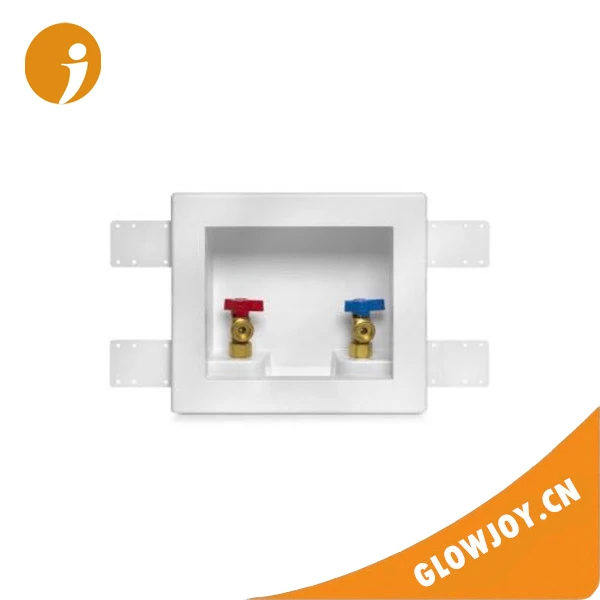 washing machine outlet box with valves
