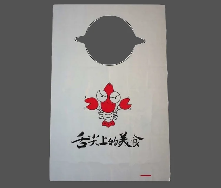 
Custom disposable printed adult seafood bibs for restaurant with pe material 