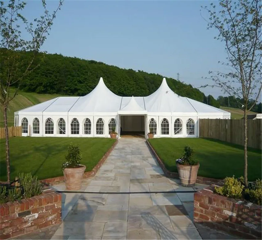 Factory Wholesale Mixed Pagoda Exhibition Event Tent Aluminum PVC Wedding Party Marquee For Outdoor Reception
