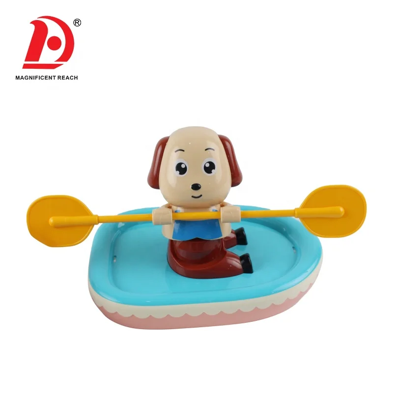 
HUADA 2019 Children Take Shower Essential Products Cute Wind-up Rowing Dog Animal Bath Baby Toys 