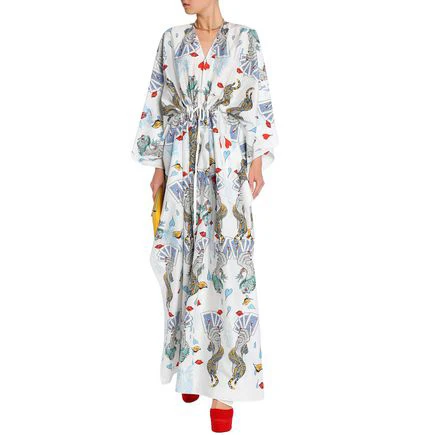 OEM Summer Floral Printed Cotton kaftan Oversized Maxi Beach Dress Wholesale
