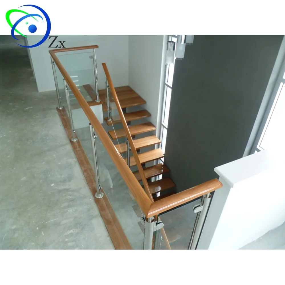 
Easy Installation Home Design Straight Staircase Stainless Steel Curved Metal Entrance Double Plates Stair 