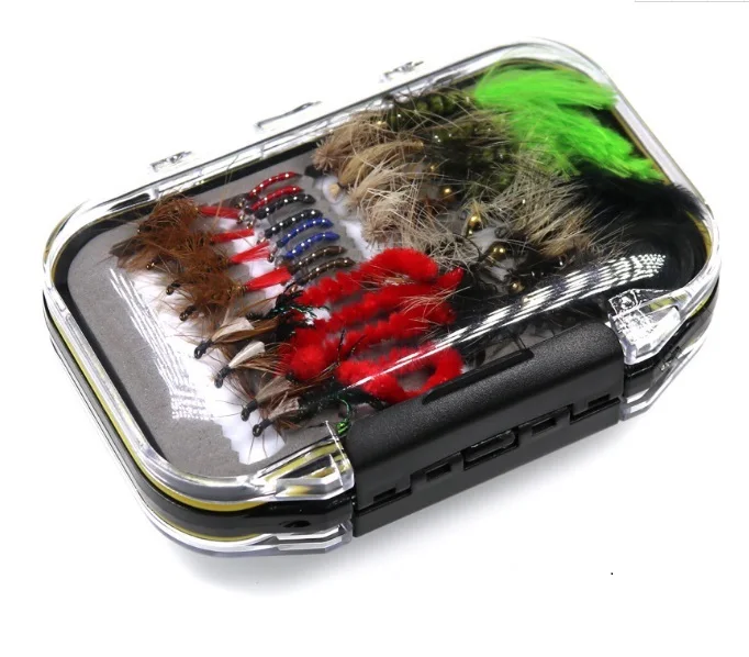 72 PCS/box Fishing Tackle Fly Box Flies Combo Fly Fishing Lure Set