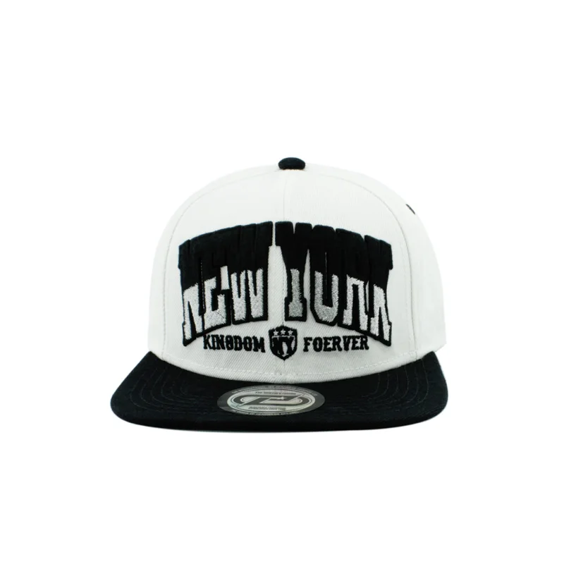 100% twill cotton flat bill snap back caps paypal with 3D embroidery