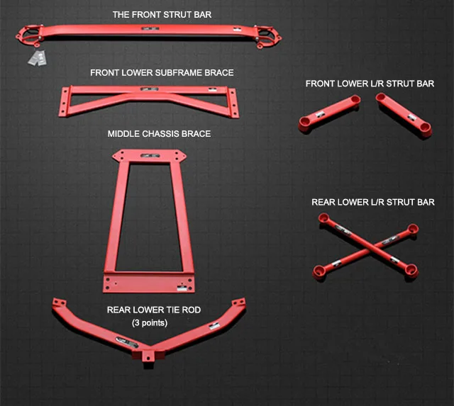 Chassis Brace the Front strut bar For Toyota Camry 2018-2021 Rear Lower Tie Rod (3 points)
