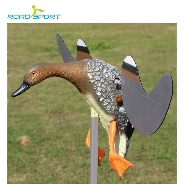 Plastic motorized female flying duck decoys with movable wings