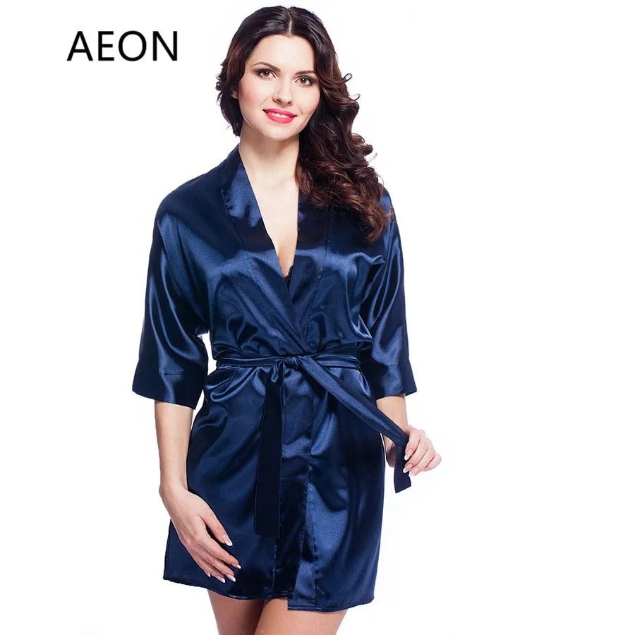 
Wholesale satin silky kimono robe bridesmaid robe blank luxury satin bride robe for wedding party 