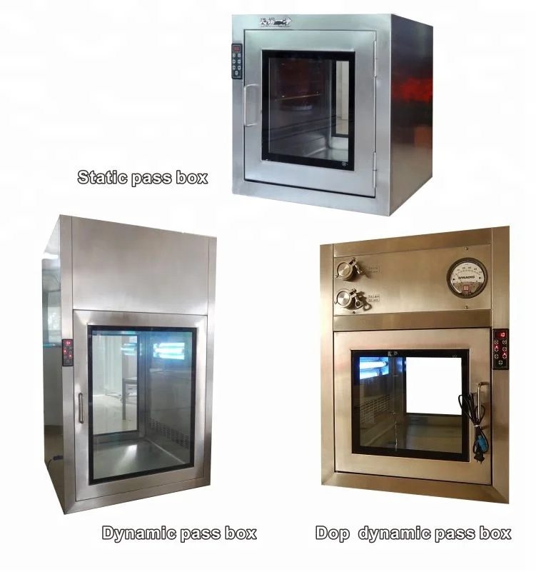 purification clean room cleanroom equipment of stainless steel DOP pass box with electronic interlocking