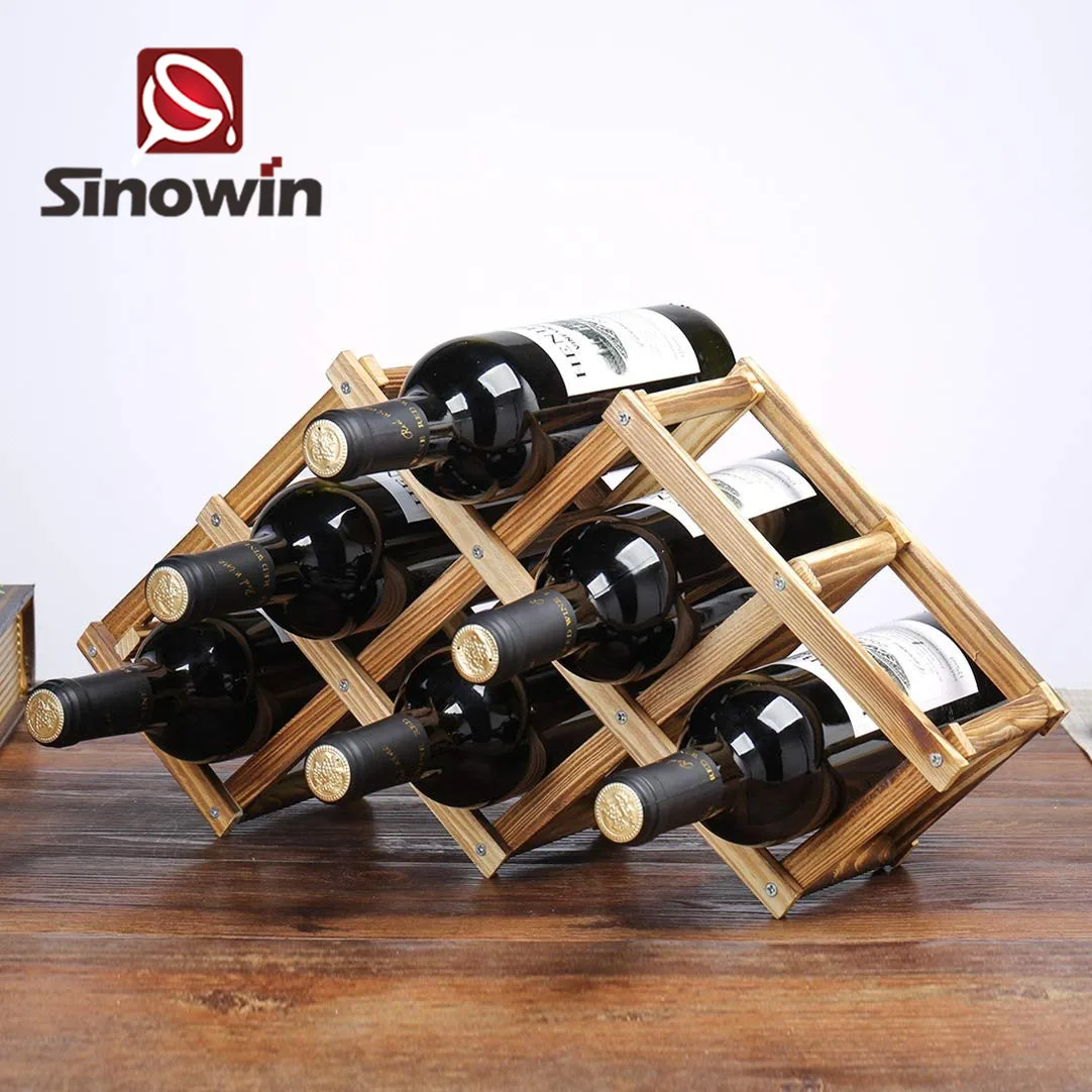 Chinese factory tabletop tree wood wine rack