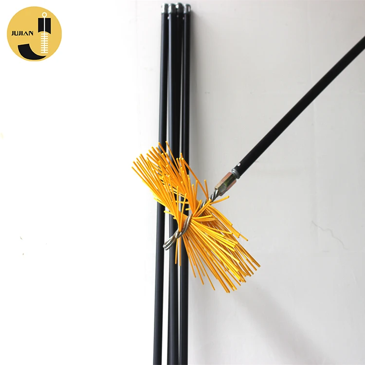 7Inch 175mm 200mm Round Pellet Yellow Nylon Stove Chimney Cleaning Brush Kit