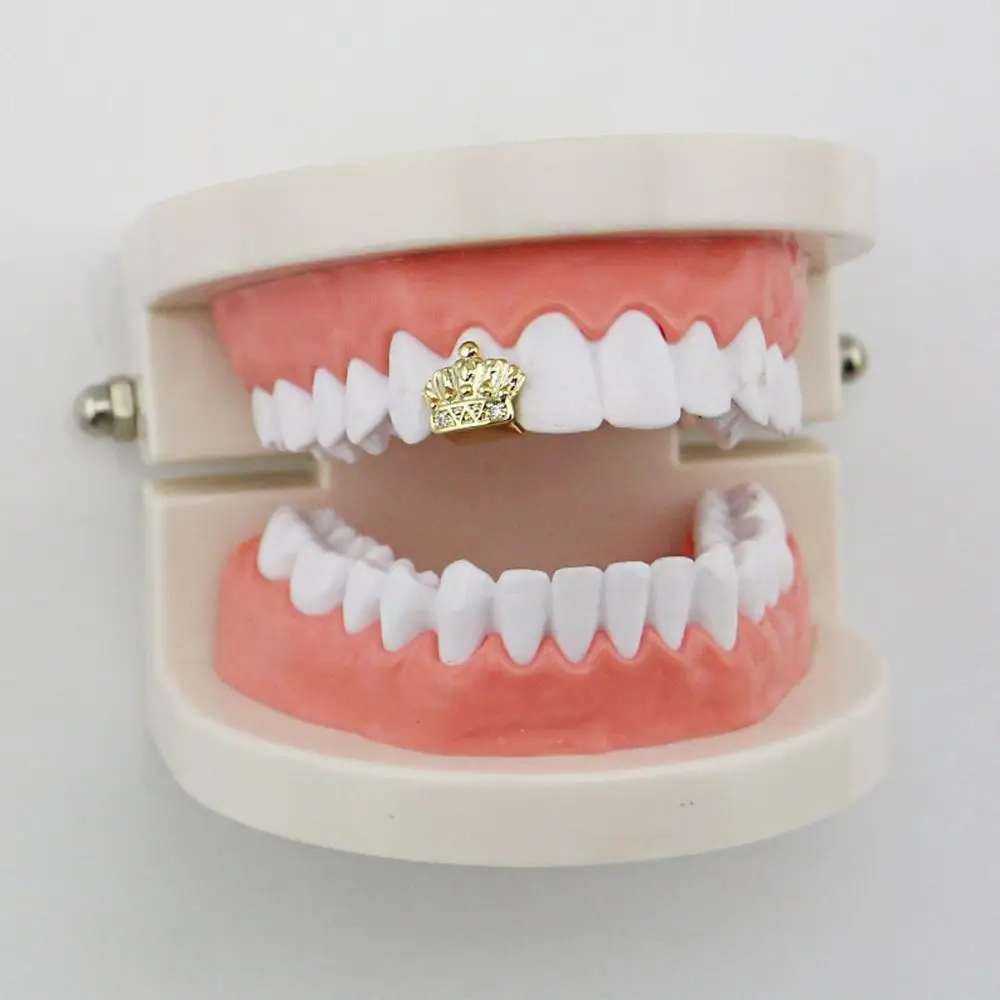 Charm custom jewelry luxury crown sculpt gold teeth grillz