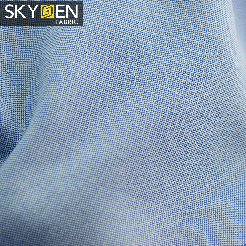 Hot Sale 100% Cotton White Solid Color Yarn Dyed Oxford Shirt Fabric