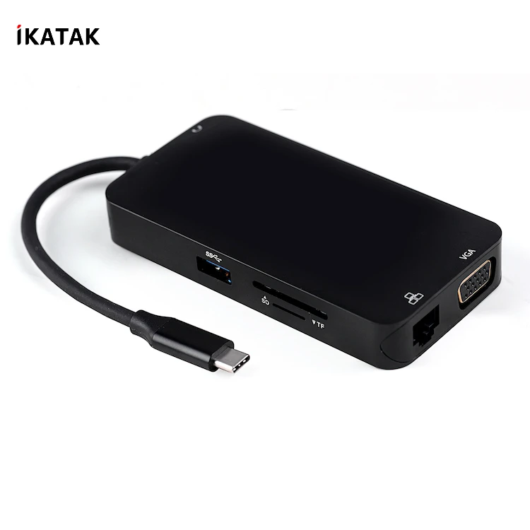 
10 in 1 High Quality 4K HDMI VGA Ethernet PD Charging USB3.0 Multi Docking USB C Hub Adapter 