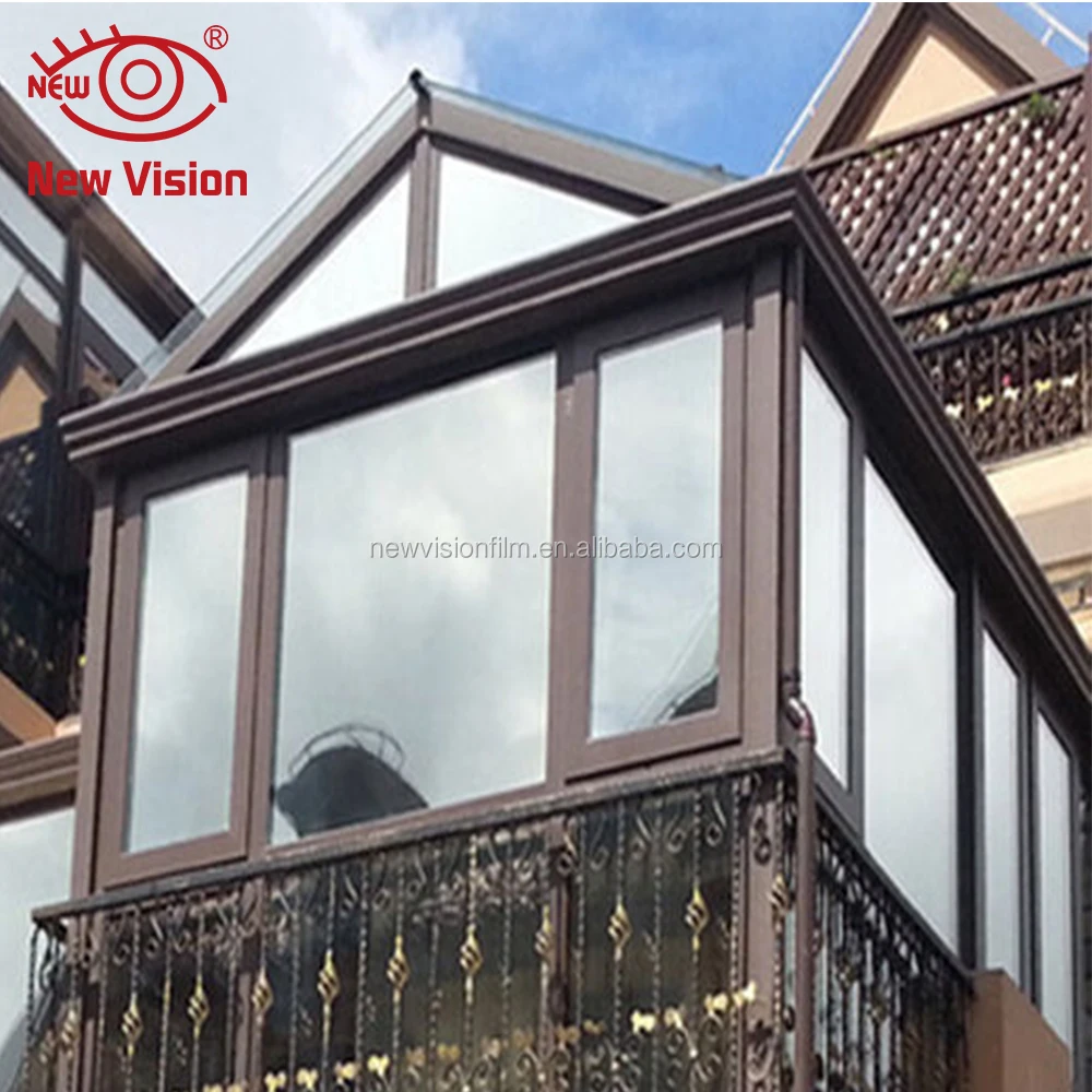 High heat resistant double silver two way mirror reflective construction window film