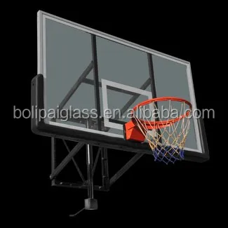 High qualtity 12mm thickness PU padding tempered glass safety basketball board with ring