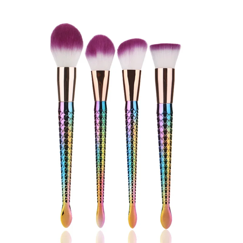 FY051 New professional makeup brush 10pcs mermaid cosmetics makeup brush fish tail makeup brushes