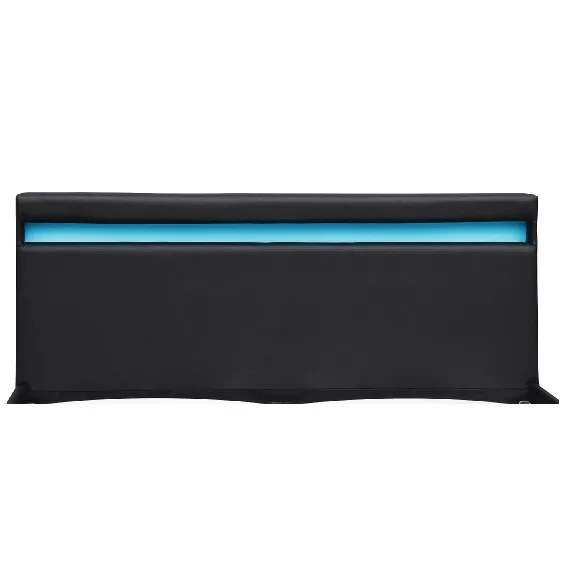 Top quality modern style queen size leather bed with led