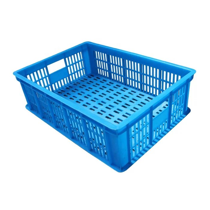 QS Supermarket Plastic Mesh Basket Vented Storage Basket Light Plastic Crates For Fruit and Vegetables