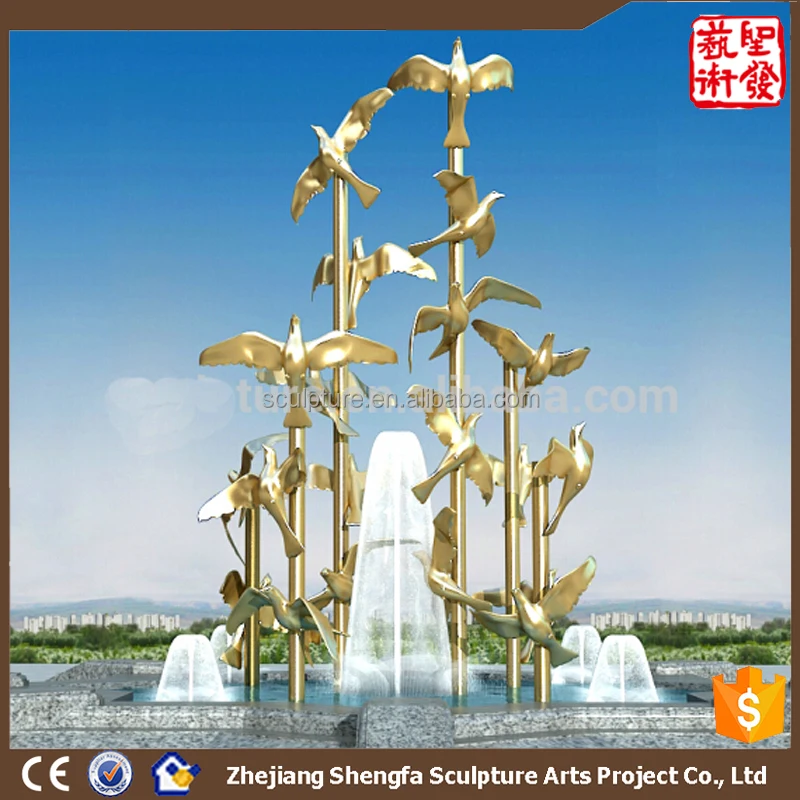 
Stainless Steel 304 Outdoor Sculpture Large Metal Garden animal birds Sculpture 