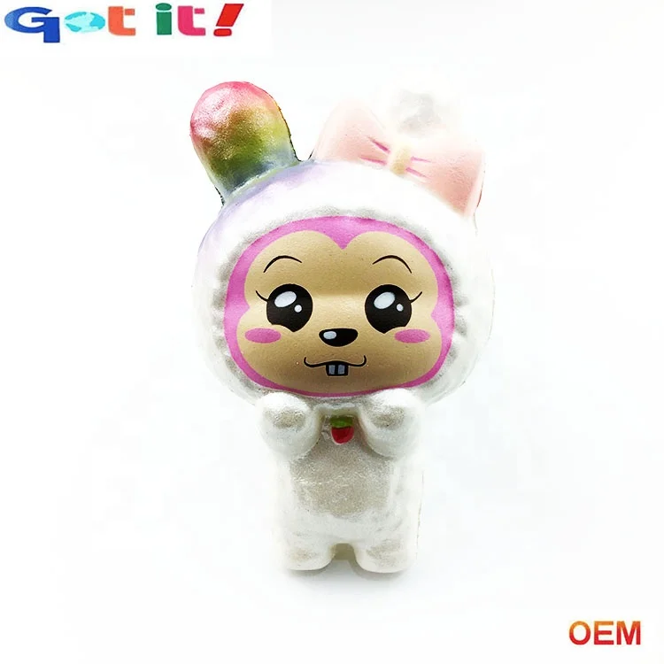 
2019 new design PU foam squishy anti stress relievers rabbit promotional gifts items for children. 