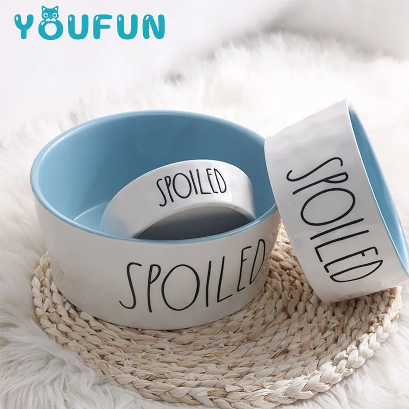 2019 Wholesale Most Popular Cute Cartoon Ceramic Non-slip Pet Feeder Drinking Bowl For Dogs And Cats