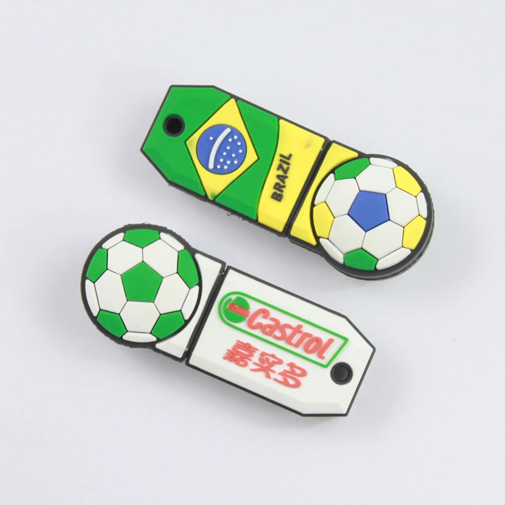 2D 3D  custom pvc rubber football shape support usb 2.0 3.0 usb flash drive rocket thumb drive 16gb