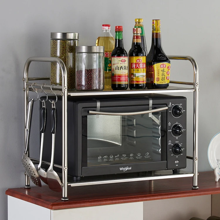 2 Tier Microwave Oven Rack Kitchen Storage Shelf Kitchen Counter Shelf