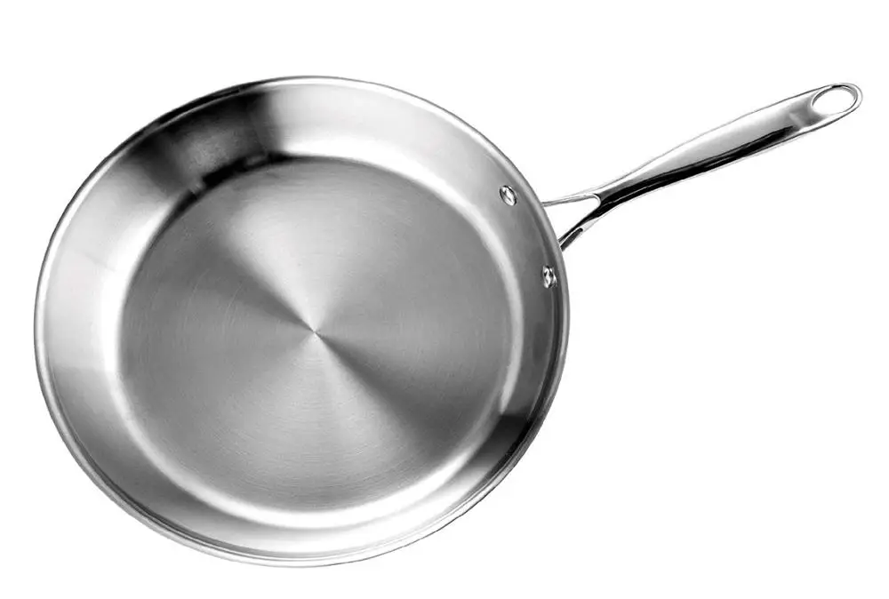 Stainless Steel Material With Bakelite Handle Flat Wok sauce pan Frying Pan