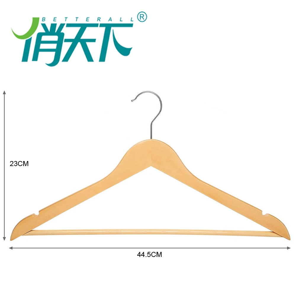 customized short hook wooden clothes hanger for all types of clothes type