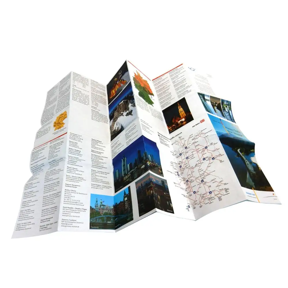 Hot sale large size presentation folder flyer cheap folded map printing