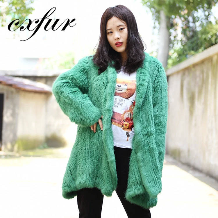 CX-G-A-139C Hot Sale Korean Style Rabbit Fur Coat Women