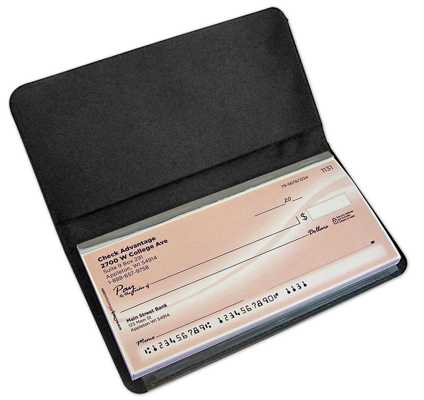 Wholesale customized logo checkbook covers PU leather cheque book covers top checkbook wallets