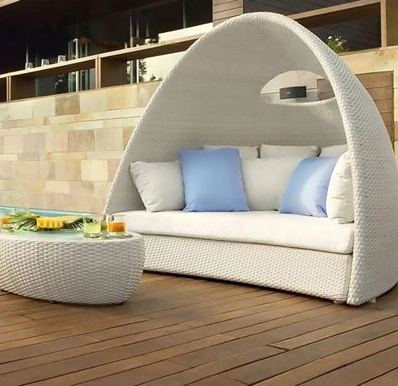 Factory outlets Outdoor Furniture  waterproof wicker nestrest hanging new design beach sunbed sun lounger