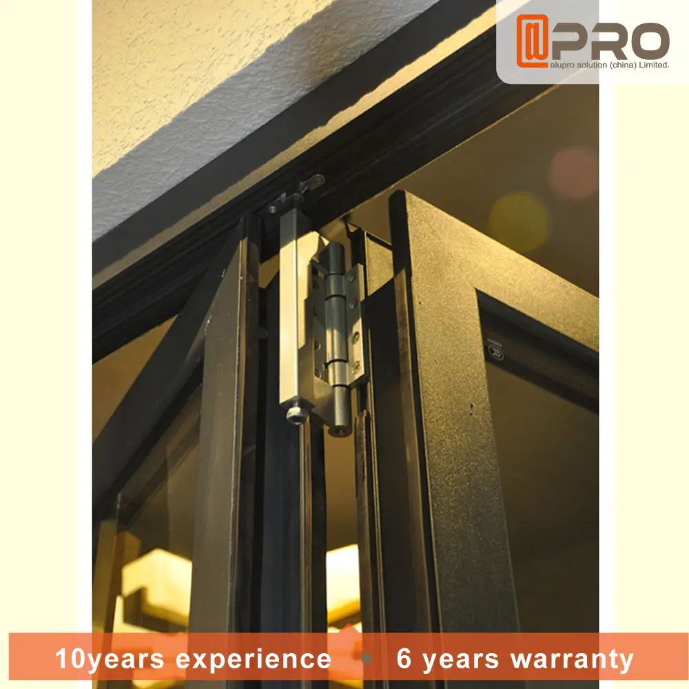 Opening Soundproof Insulated Glass Online  janela de aluminio / double glazed Large Balcony Laminated Kitchen Iron Folding Door