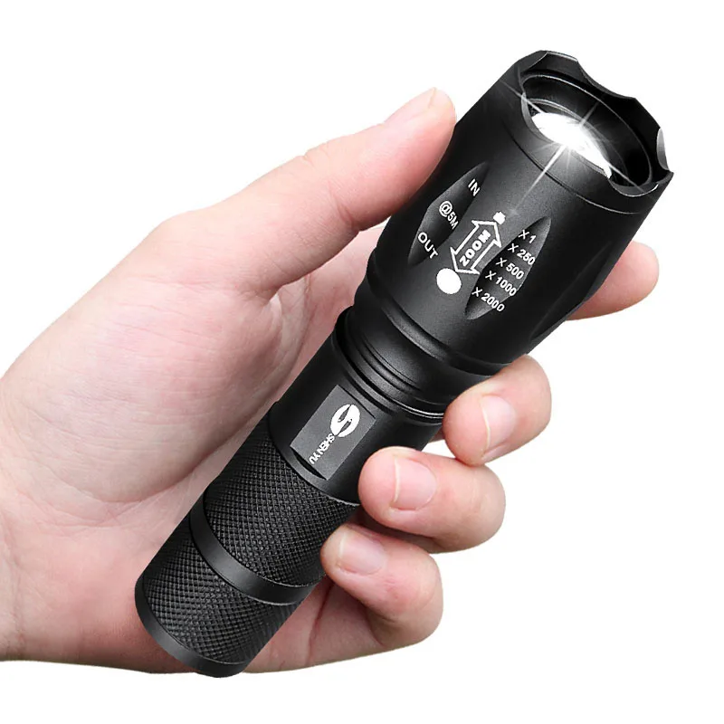 
Waterproof Aluminium Led Torch Light Tactical 18650 Rechargeable Flashlight 