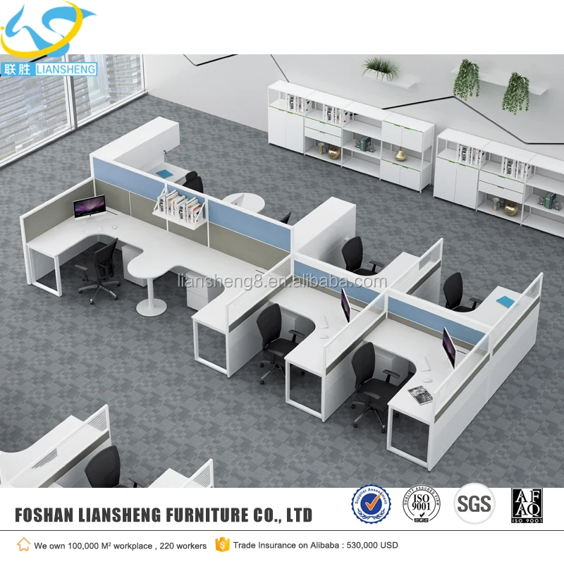 Aluminum partition office cubicle workstation 6 person workstation office furniture desks work station desk wholesale office wor