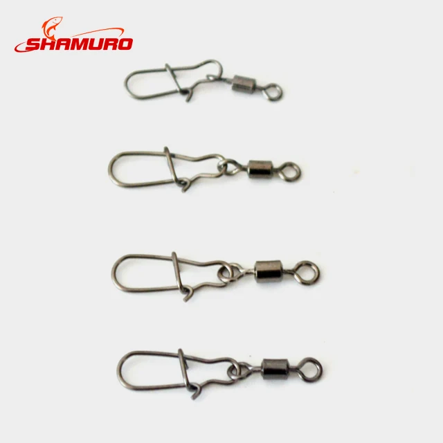 Wholesale 6#7#8#10# Stainless Steel Fishing Ball Bearing Rolling Swivels with Nice Snap Connector Fishing Accessories